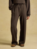 Joules Luxe Club Wide Leg Jogger - Chocolate Brown