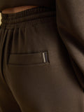 Joules Luxe Club Wide Leg Jogger - Chocolate Brown