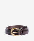 Barbour Mock Croc Leather Belt - Black Cherry