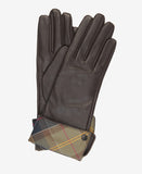 Barbour Lady Jane Leather Gloves - Chocolate/Classic
