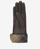 Barbour Lady Jane Leather Gloves - Chocolate/Classic