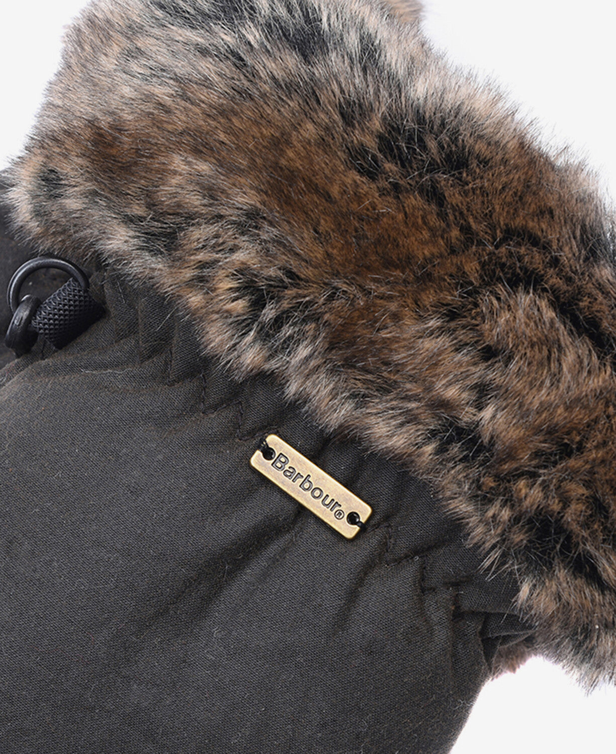 Barbour wax with hot sale fur trim mittens