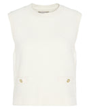 Barbour Charlene Sleeveless Knitted Jumper - Antique White