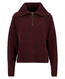 Barbour Lavensdale Half Zip Knitted Jumper - Black Cherry