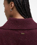 Barbour Lavensdale Half Zip Knitted Jumper - Black Cherry