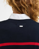 Barbour Fern Knit - Navy/Poppy Red