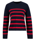 Barbour Fern Knit - Navy/Poppy Red