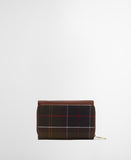 Barbour Rosa Leather French Purse - Brown/Classic Tartan