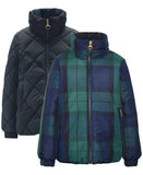 Barbour Reversible Hudswell Quilt Jacket - Black/Black/Sage Tartan