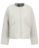 Barbour Cashel Collarless Quilted Jacket - Mist/Dress Tartan