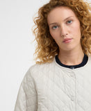 Barbour Cashel Collarless Quilted Jacket - Mist/Dress Tartan