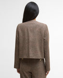 Barbour Corina Collarless Tailored Jacket - Brown/Orange Check