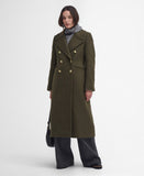 Barbour Reva Wool Military Coat - Olive/Vine