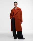 Barbour Blyth Double Breasted Wool Coat - Burnt Orange/Hessian Tartan