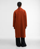 Barbour Blyth Double Breasted Wool Coat - Burnt Orange/Hessian Tartan