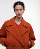Barbour Blyth Double Breasted Wool Coat - Burnt Orange/Hessian Tartan