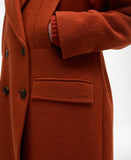 Barbour Blyth Double Breasted Wool Coat - Burnt Orange/Hessian Tartan