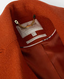 Barbour Blyth Double Breasted Wool Coat - Burnt Orange/Hessian Tartan