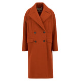Barbour Blyth Double Breasted Wool Coat - Burnt Orange/Hessian Tartan