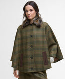 Barbour Flax Lily Wool Cape - Arabesque/Brown