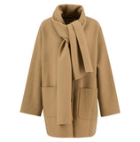 Barbour Clementine Wool Scarf Coat - Camel