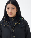 Barbour Long Cannich Wax Jacket - Black/Black Sage Tartan