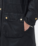 Barbour Long Cannich Wax Jacket - Black/Black Sage Tartan