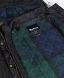 Barbour Long Cannich Wax Jacket - Black/Black Sage Tartan