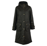 Barbour Long Cannich Wax Jacket - Black/Black Sage Tartan