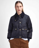 Barbour Cropped Beadnell Wax Jacket - Black/Classic