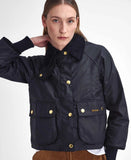 Barbour Cropped Beadnell Wax Jacket - Black/Classic