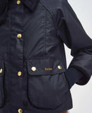 Barbour Cropped Beadnell Wax Jacket - Black/Classic