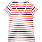 Lighthouse Ladies Ariana T Shirt - Orange Pink Stripe