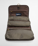 Barbour Wax Hanging Washbag - Olive/Beacon