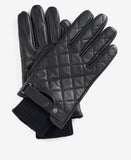 Barbour Quilted Leather Gloves - Black