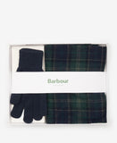 Barbour Tartan Scarf & Glove Gift Set - Green Loch Tartan