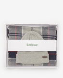 Barbour Swinton Beanie & Galingale Scarf Gift Set - Blue Granite