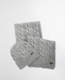 Barbour Jesmond Beanie and Scarf Gift Set - Mid Grey