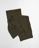 Barbour Ramside Beanie and Scarf Gift Set - Dark Olive