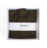 Barbour Ramside Beanie and Scarf Gift Set - Dark Olive