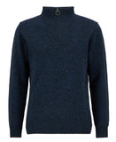 Barbour Essential Lambswool Half Zip Knitted Jumper - Navy Mix