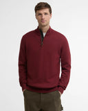 Barbour Cotton Half Zip Knitted Jumper - Russet