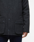 Barbour Bedale Wool Jacket - Dark Grey Marl/Tartan