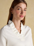 Joules Heidi Frill Neck Top - Cream