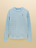 Joules Classic Cable Crew - Light Blue