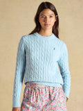 Joules Classic Cable Crew - Light Blue