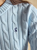 Joules Classic Cable Crew - Light Blue