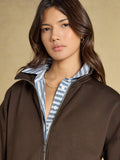 Joules Luxe Club Zip Through - Chocolate Brown