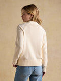 Joules Jonty Fox Embroidered Crew Neck - Cream