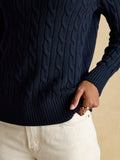 Joules Classic Cable Crew - Navy